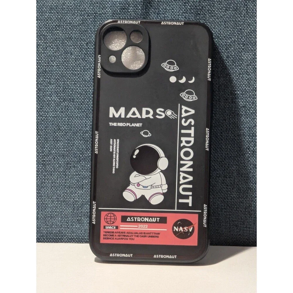 Astronaut Space Phone Case iPhone 14 Pro Max Slim Black TPU NASA Style Cover New